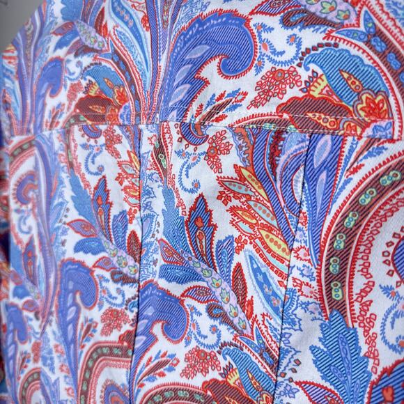 Escada Paisley Print Button Up Cotton Stretch Jacket Size 42 US 12/L Art to Wear - Picture 7 of 10